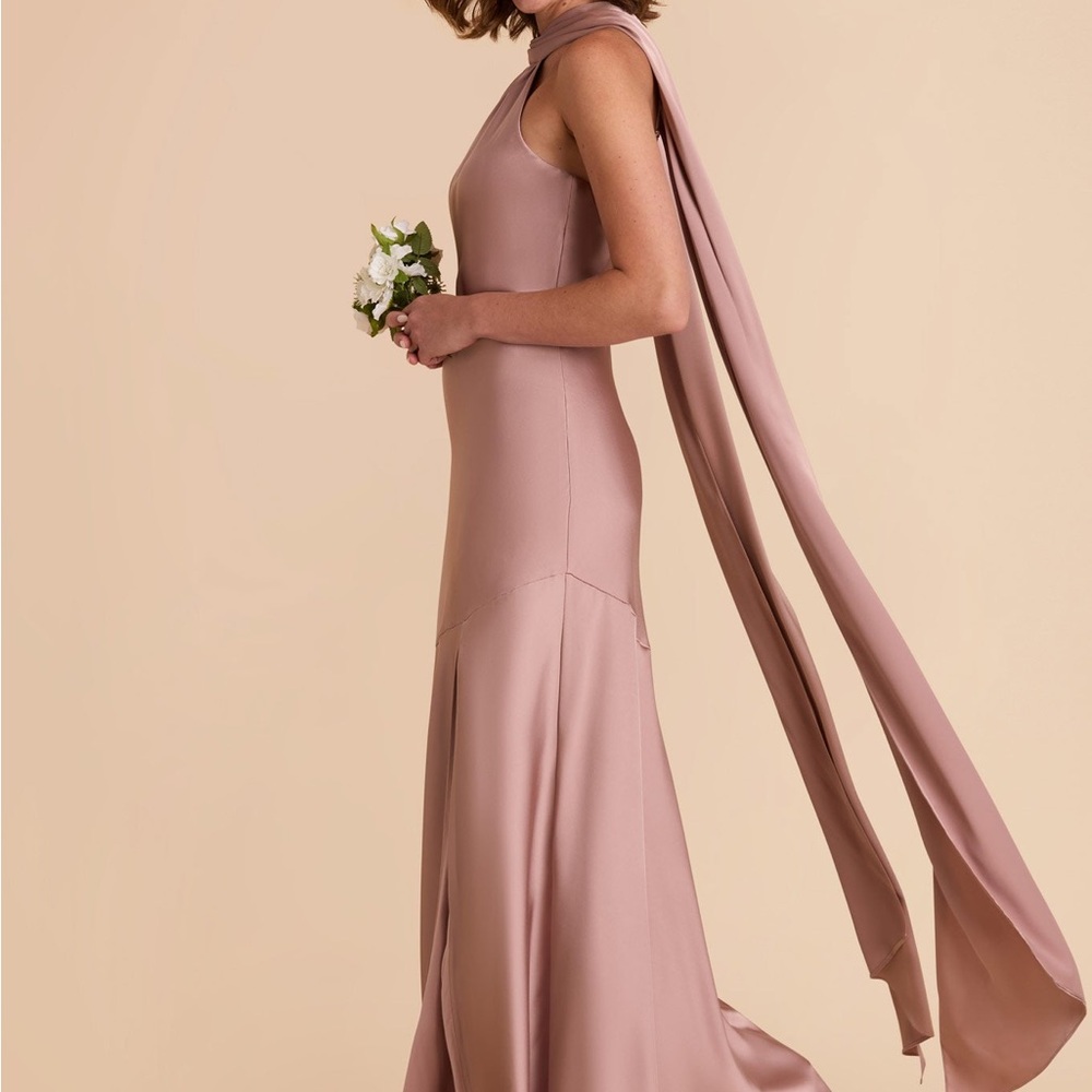mauve satin maxi dress